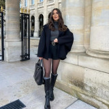 Women's Single-Breasted Turndown Collar Loose Coat