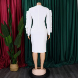 Plus Size Women Elegant African Long Sleeve Dress