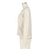 Women's Turndown Collar Loose Pullover Knitting Sweater