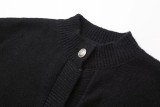 Women's Furry Patchwork Long Sleeve Button Knitting Cardigan
