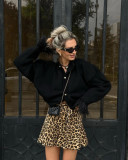 Women's Furry Patchwork Long Sleeve Button Knitting Cardigan