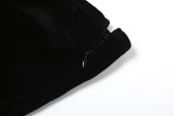 Winter Women's Strapless Velvet  Patchwork Puffy Short Dress