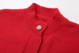 Women's Furry Patchwork Long Sleeve Button Knitting Cardigan