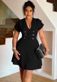Elegant Women's  African Solid Color Plus Size Dress