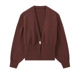 Women's V-Neck Button Knitting Cardigan