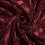 Autumn Women Low Back Slit Lace-Up Jacquard Strap Dress
