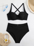 Women Sexy Solid Swimsuit Bikini