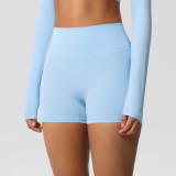 Women Solid Yoga Running Fitness Shorts