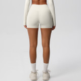 Women Solid Yoga Running Fitness Shorts