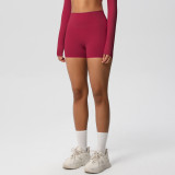 Women Solid Yoga Running Fitness Shorts
