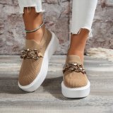 Women Thick-soled Chain Loafers