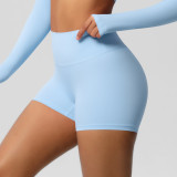 Women Solid Yoga Running Fitness Shorts