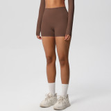 Women Solid Yoga Running Fitness Shorts