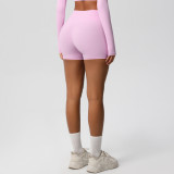 Women Solid Yoga Running Fitness Shorts