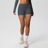 Women Solid Yoga Running Fitness Shorts