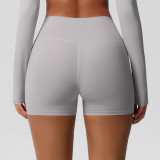 Women Solid Yoga Running Fitness Shorts