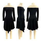 Women Off Shoulder Irregular Dress