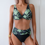 Women sexy printed two pieces bikini swimsuit