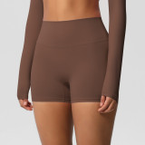Women Solid Yoga Running Fitness Shorts