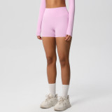 Women Solid Yoga Running Fitness Shorts