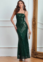 Women sexy sequin Backless Strap Dress