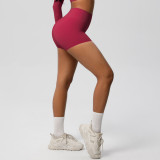 Women Solid Yoga Running Fitness Shorts