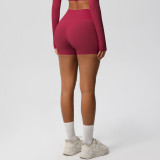 Women Solid Yoga Running Fitness Shorts
