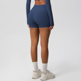 Women Solid Yoga Running Fitness Shorts