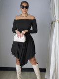 Women Off Shoulder Irregular Dress