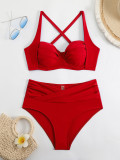 Women Sexy Solid Swimsuit Bikini