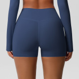 Women Solid Yoga Running Fitness Shorts