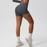 Women Solid Yoga Running Fitness Shorts
