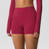 Women Solid Yoga Running Fitness Shorts
