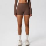Women Solid Yoga Running Fitness Shorts