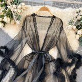 Women See-Through Mesh Furry Sexy Lingerie