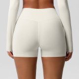 Women Solid Yoga Running Fitness Shorts