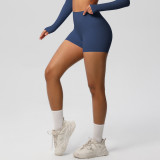 Women Solid Yoga Running Fitness Shorts