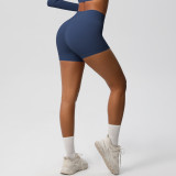 Women Solid Yoga Running Fitness Shorts