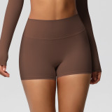 Women Solid Yoga Running Fitness Shorts