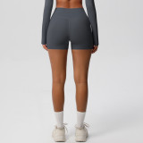 Women Solid Yoga Running Fitness Shorts
