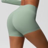 Women Solid Yoga Running Fitness Shorts