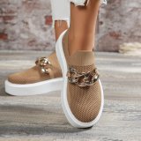 Women Thick-soled Chain Loafers