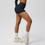 Women Solid Yoga Running Fitness Shorts