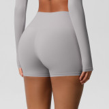 Women Solid Yoga Running Fitness Shorts