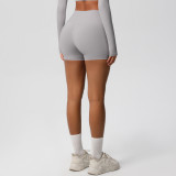Women Solid Yoga Running Fitness Shorts
