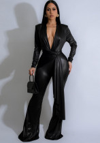Women Sexy V-Neck Long Sleeve Party Jumpsuit