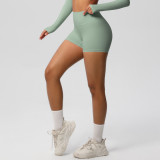 Women Solid Yoga Running Fitness Shorts