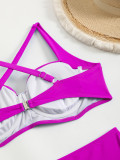 Women Sexy Solid Swimsuit Bikini