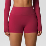 Women Solid Yoga Running Fitness Shorts