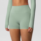 Women Solid Yoga Running Fitness Shorts